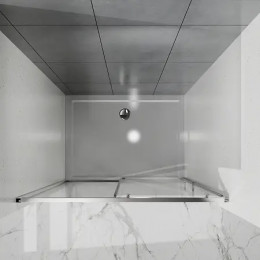 AZ-Y43-100-MB-CL Душевое ограждение SHANGHAI DRO-100х195-MB-CL, прозрачное стекло 6 мм, профиль матовый черный