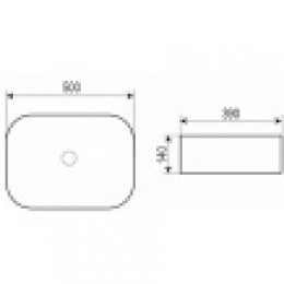 AZ-2195-MB  раковина  500x390x140 черная матовая