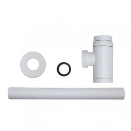 Сифон без выпуска для умывальника  G 1 1/4 латунь, цилиндр, БЕЛЫЙ, блистер.  AZARIO, AZ-108-WHI