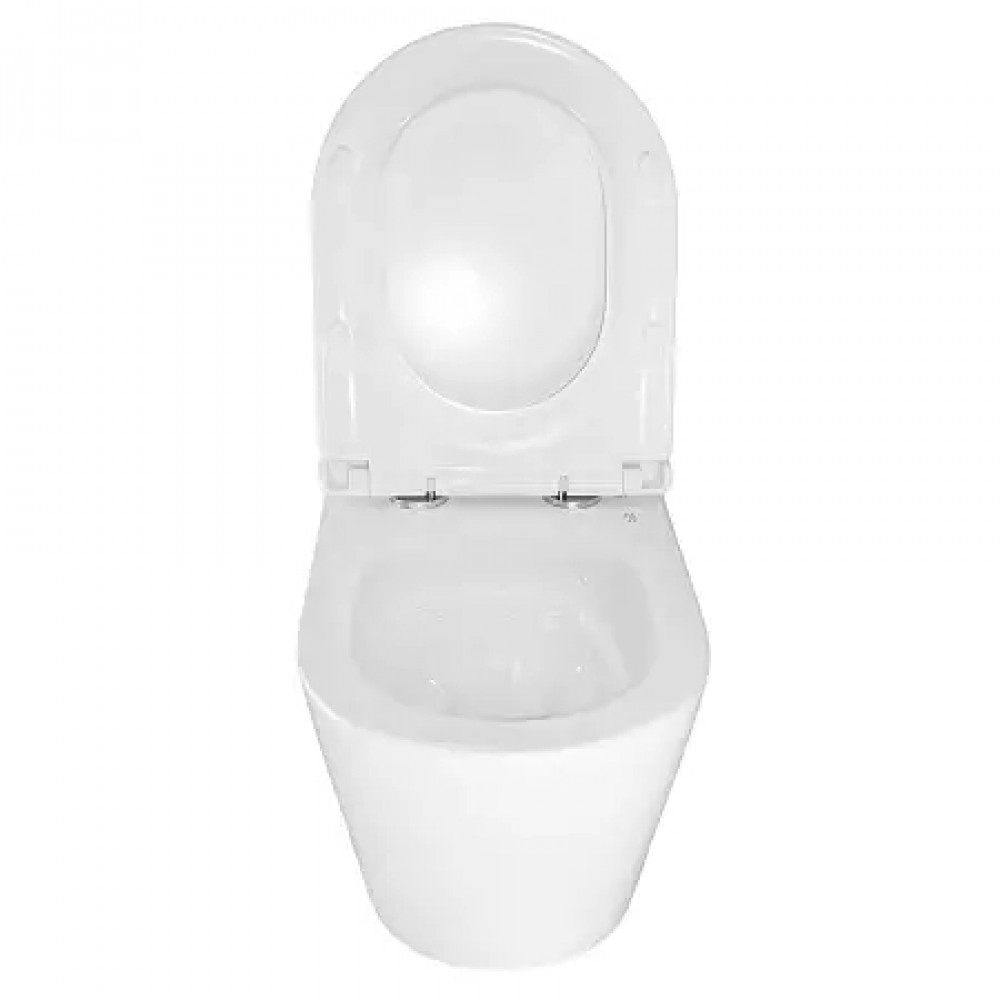 LANDER Унитаз подвесной безободковый с сиденьем микролифт, смыв ТОРНАДО. Размер 490x350x350 мм (1 место)