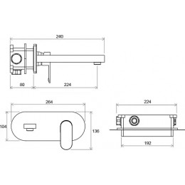 Смеситель для умывальника CR 019.00 настенный монтаж
