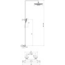 Душевая стойка с термостатическим смесителем и ручным душем Termo 300 TE 093.00/150