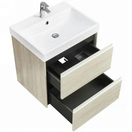 Ona Тумба под раковину 600, светлый дуб 2 ящика (подходит раковина ZRU9307561, 732799E000, 73279A8000)