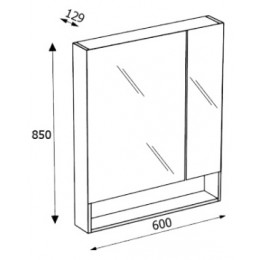 THE GAP ORIGINAL Шкаф зеркальный 600 мм, белый