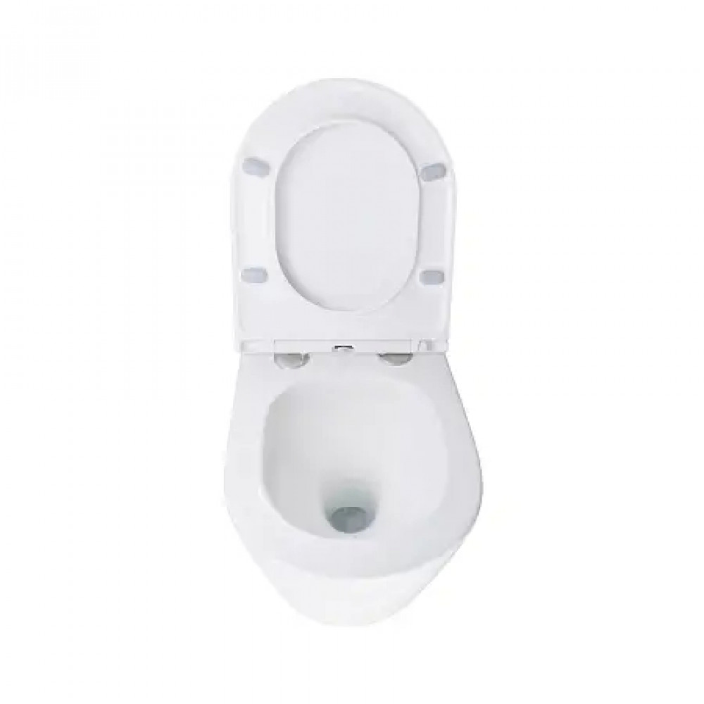 AZ-5179T-WHT BLISS Унитаз подвесной с системой смыва Tornado в комплекте с быстросъемным сиденьем микролифт, дюропласт 485*360*365mm