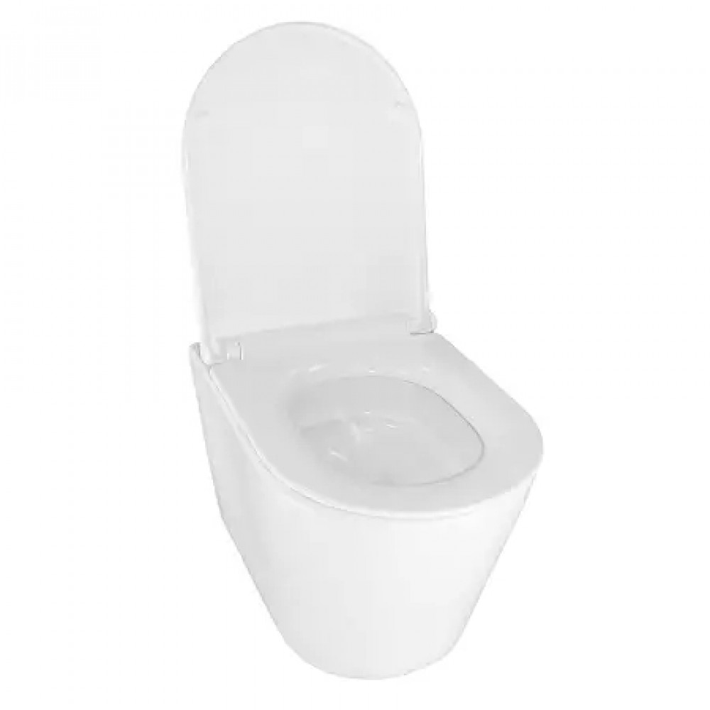 LANDER Унитаз подвесной безободковый с сиденьем микролифт, смыв ТОРНАДО. Размер 490x350x350 мм (1 место)