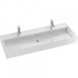 EXBK112-00 VIVIENNE Керамическая двойная раковина 120х46 см, белая