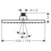 26281000 Vernis Shape Верхний душ 230 1jet, хром