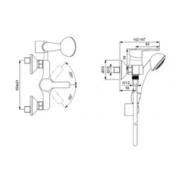 BA237AA UNO Настенный смеситель для душа