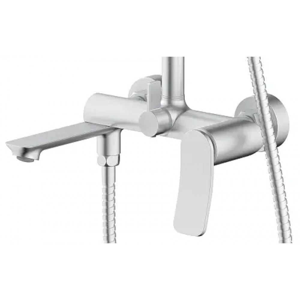 Escaro Душевая система с квадратным тропическим душем, сатин