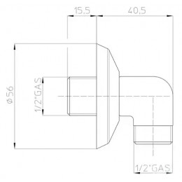 Водорозетка из латуни 1/2x1/2 M, отражатель, цвет хром
