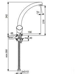 BA246AA QUADRO Смеситель для кухонной мойки, система монтажа EASY-FIX (облегченный монтаж)