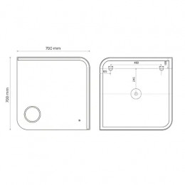 AZARIO зеркало "Golden" влагостойкое с подсветкой+подогрев+линза 700*700