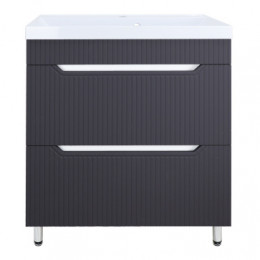 Комплект Тумба HARMONIA 70/2Н ГРАФИТ напольная с раковиной АСТОРИЯ 70