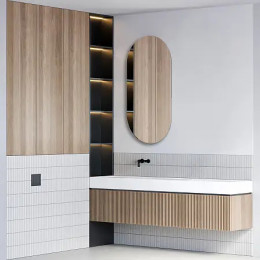 AZARIO зеркало Viva - GOLD 550х1050 бесконтактный сенсор, гор/верт , парящая подсветка (в стену)