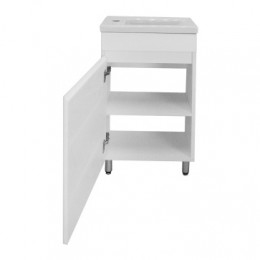 Комплект Тумба Эстима 40Н напольная с раковиной Миранда 40, левая