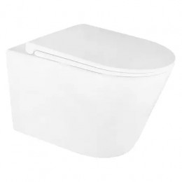 LANDER Унитаз подвесной безободковый с сиденьем микролифт, смыв ТОРНАДО. Размер 490x350x350 мм (1 место)