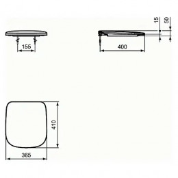 ESEDRA Напольный пристенный унитаз для монтажа с бачком T282801, короткая проекция, глубокий смыв, сиденье,T318301 ESEDRA Сидение и крышка для унитаза