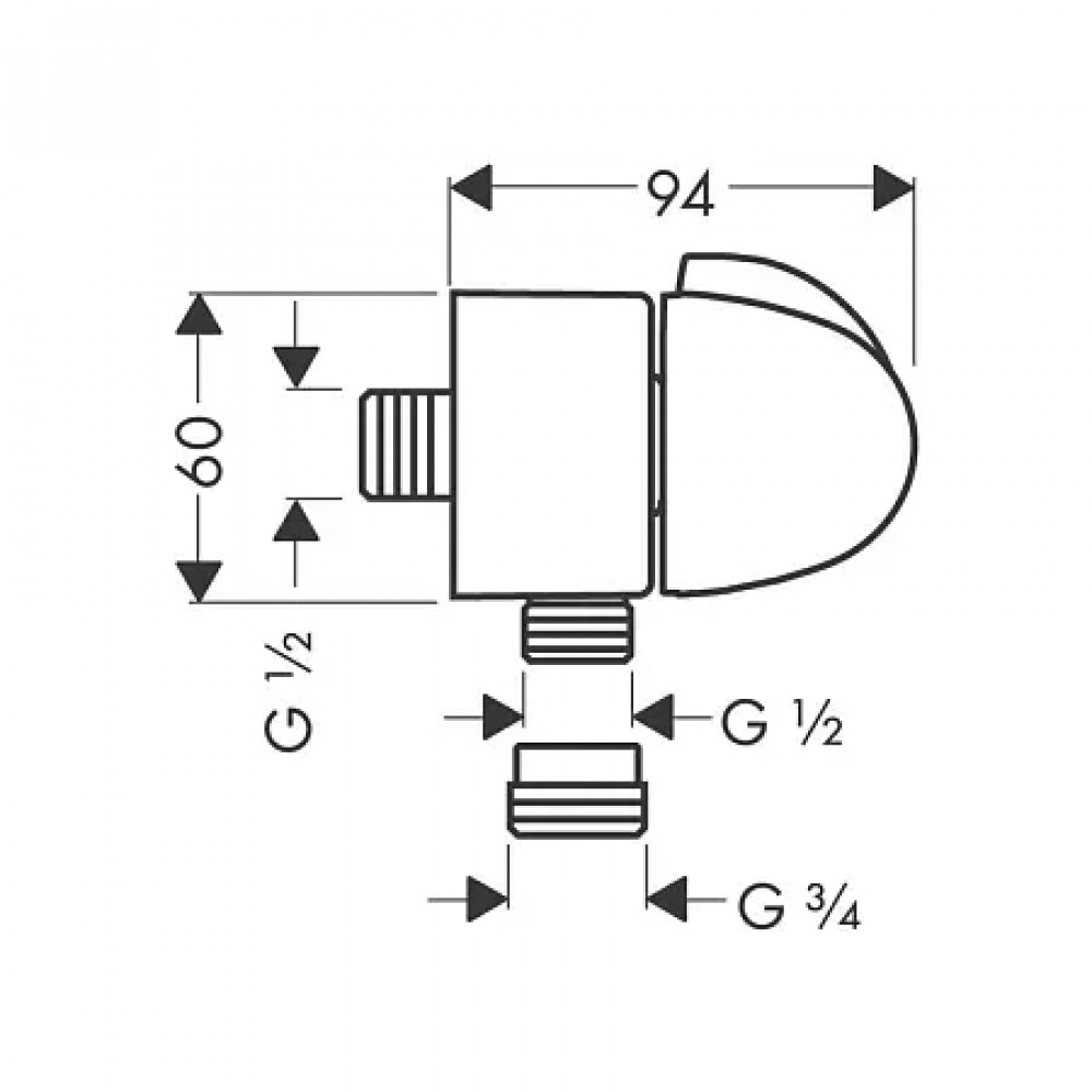 27452000 Fixfit Stop шланговое подсоединение, ½’