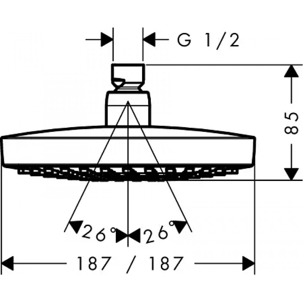 26524400 Верхний душ Croma Select E 180 2jet