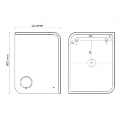AZARIO зеркало "Golden" влагостойкое с подсветкой+подогрев+линза 600*800