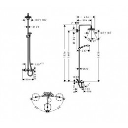 27352400 Croma Select E 180 2jet Showerpipe для ванны