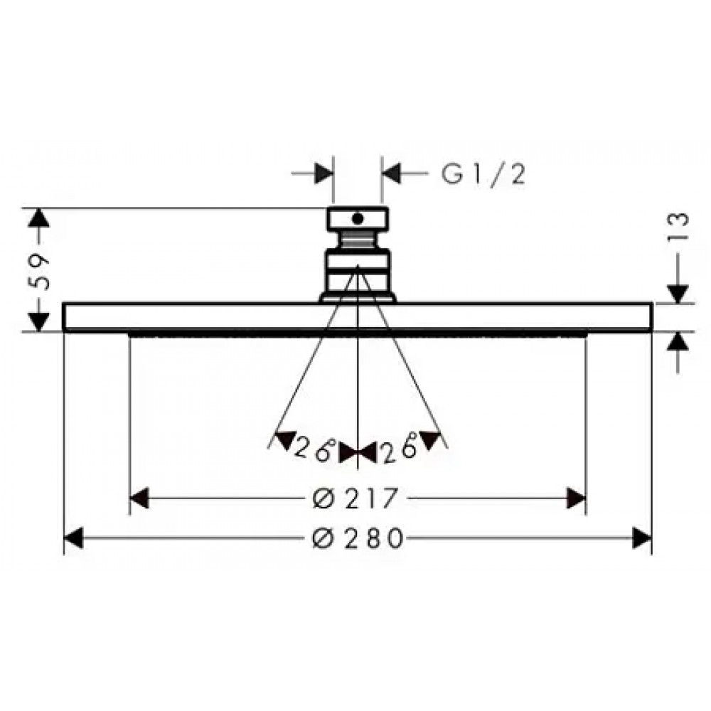 26220000 Верхний душ Croma 280 Air 1jet