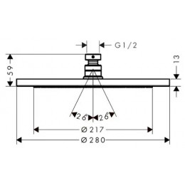 26220000 Верхний душ Croma 280 Air 1jet