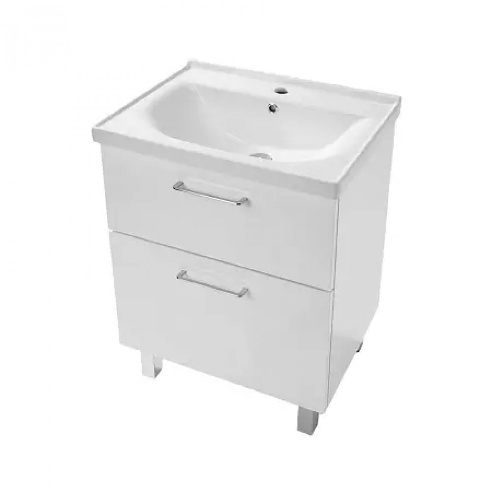 Комплект Тумба Ника 60 Н (600*475*850) Напольная с раковиной "Monte Neo 60" (AZ-7103-60 N)