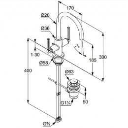 KLUDI NOVA FONTE Puristic Смеситель для умывальника, арт. 201180515
