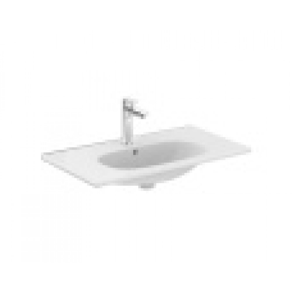 T350901 TESI Vanity Умывальник 80 см для монтажа соло с дизайн-сифоном или с подстольем TESI 80 см, с отверстием под смеситель, с отверстием перелива