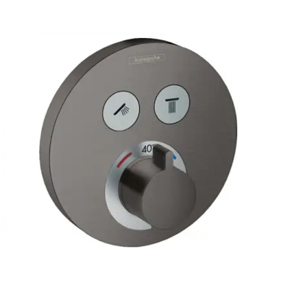 15743340 Термостат ShowerSelect S, для 2 потребителей, СМ, шлифованный черный хром