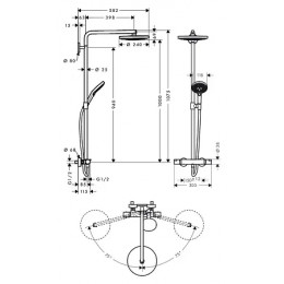 27129400 Raindance Select S 240 2jet Showerpipe, ½’, белый/хром