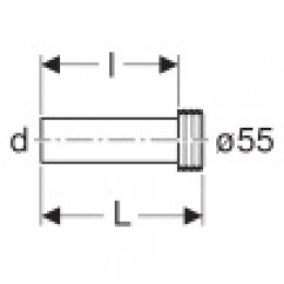 152.434.16.1 Удлинитель колена смыва с манжетой, d=45 мм