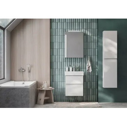 OLETA Шкаф зеркальный 500мм левый, белый матовый