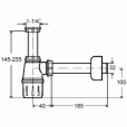 103927 Сифон бутылочный Viega 1 1/4 x 1 1/4, мод. 5726  для раковины с отводом, с универс. выпуском пластик/белый (50шт)
