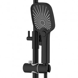 Lursy Душевая система с квадратным тропическим душем, черный матовый