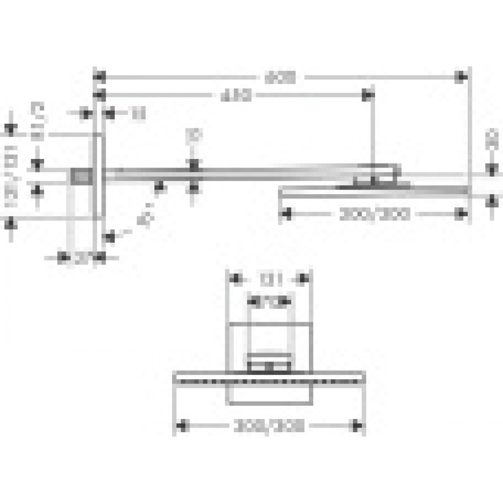 35314000 AXOR ShowerSolutions Верхний душ 300/300 1je, с держателем, хром