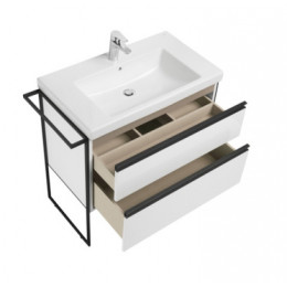 DOMI Модуль д/раковины 800 мм, 2 ящика, белый глянец (подходят раковины Gap, Gap plus, Victoria Nord)