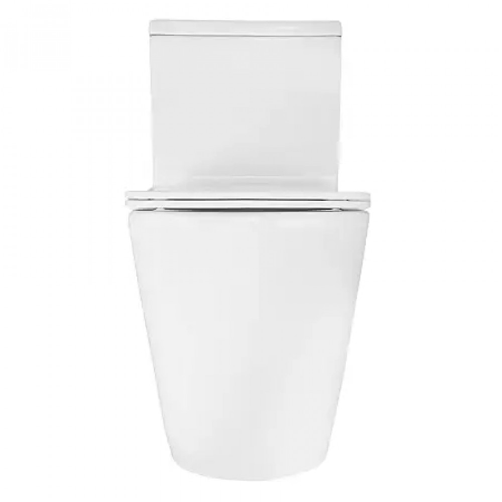 Prime Унитаз напольный безободковый моноблок, сиденье микролифт. Размер: 640*370*760mm (2 места)