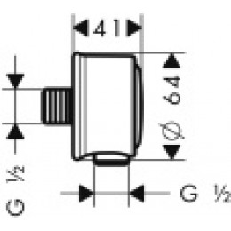 16884820 Axor Montreux Шланговое подключение для душ, шлифованный никель