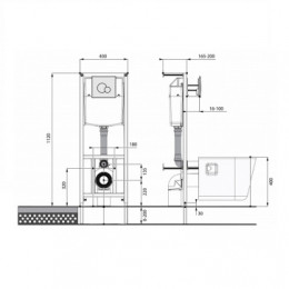 Пэк Альфа (подвес. унитаз с сиденьем полипр, инсталляция, панель хром. глянец)