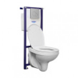 Пэк Альфа (подвес. унитаз с сиденьем полипр, инсталляция, панель хром. глянец)