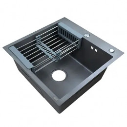AZARIO кухонная мойка NICOLE (500*500*220) нержавеющая сталь серая соты(сифон, диспенсер,коландер)