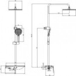 Душевая система с полным душевым набором, черная, GINKGO
