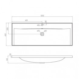 АЙРИС 120 РАКОВИНА БЕЛАЯ (Аналог Премьер 1200)