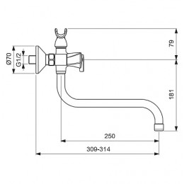 BA362AA LIFE Смеситель для ванны/душа