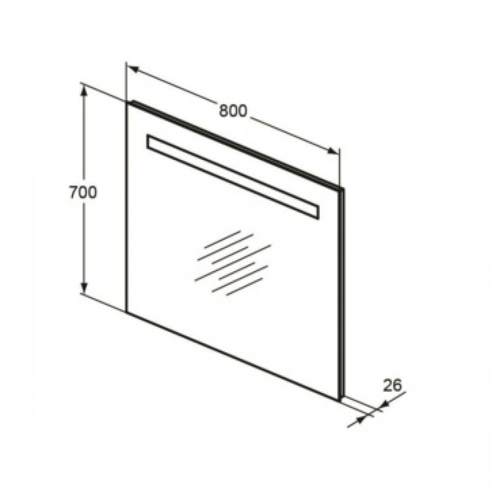 T3342BH MIRROR&LIGHT Прямоугольное зеркало с подсветкой 80X70 см