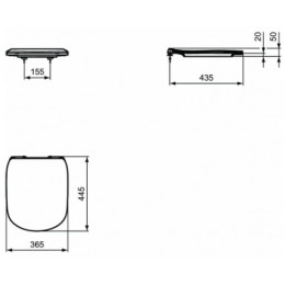 T352701 TESI  Сиденье и крышка для унитаза Тонкое, с функцией плавного закрытия