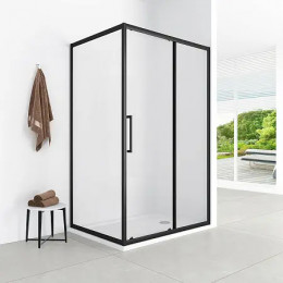 Душевое ограждение CS-AB02B-129 120x90x190，профиль черный матовый，6 мм прозрачное стекло